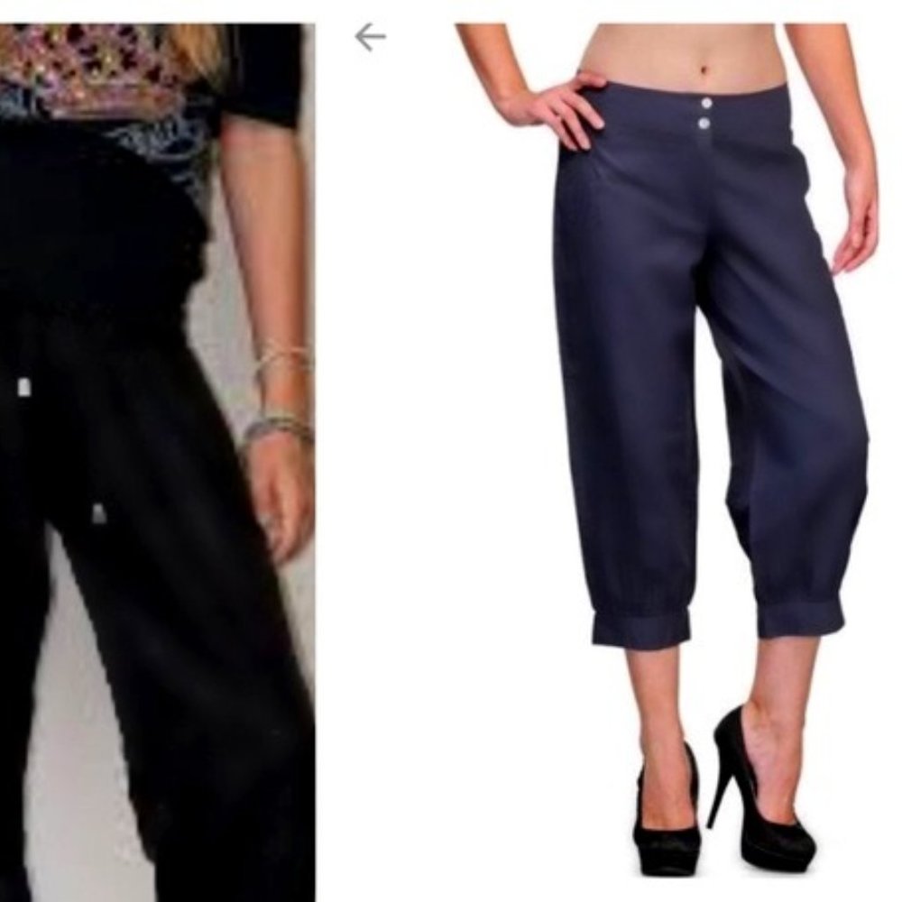 Cuffed Capris Style Lightweight Black Pant Button Cuff Casual Cute F21 Knickers